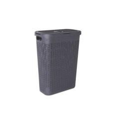 Panier à&nbsp; linge plastique cottage L.26.8 X H.60 X p.46.2 cm gris - 