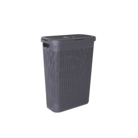 Panier à&nbsp; linge plastique cottage L.26.8 X H.60 X p.46.2 cm gris - 