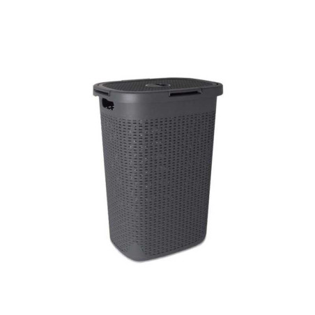 Panier à&nbsp; linge plastique cottage, L.35.2 X H.62.6 X p.45.3 cm gris