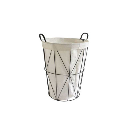 Panier à&nbsp; linge métal Scandi, noir, l.40 x H.50 x P.40 cm