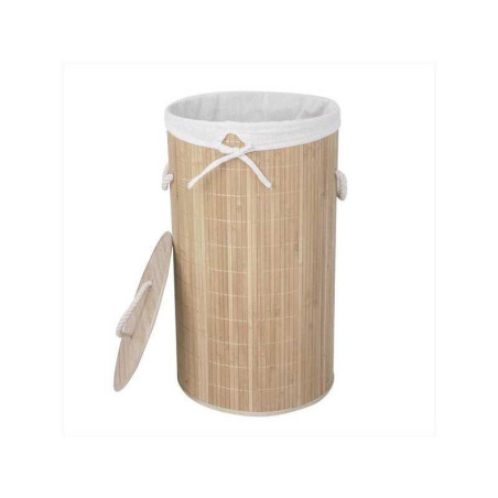 Panier à&nbsp;linge en bambou, , 60L H.60 X l.35 X p.35 cm