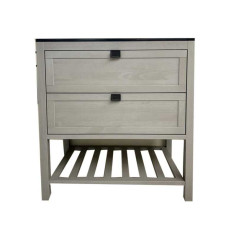 Meuble salle de bains vintage laque gris 80cm - 