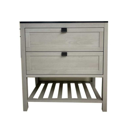 Meuble salle de bains vintage laque gris 80cm