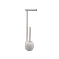 Brosse et dérouleur à&nbsp; papier wc RONDO blanc - 
