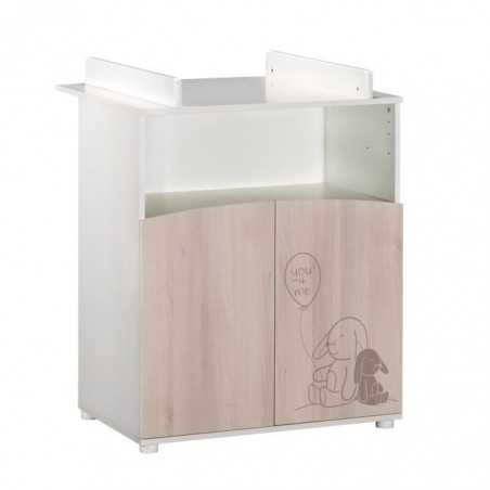 Commode - Babyprice - Lapinou - 2 portes - Une niche - Sérigraphie lapin