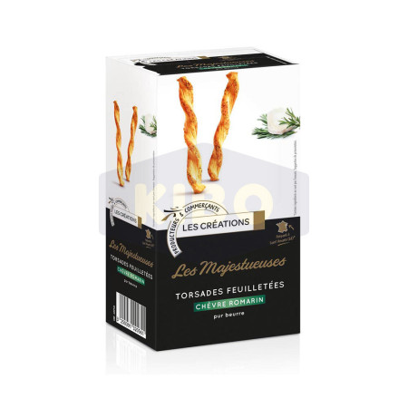 Torsades feuilletées chèvre romain pur beurre les majestueuses 100g