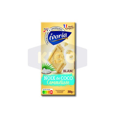 Tablette de chocolat blanc noix de coco caramélisée 200g