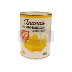Ananas en morceaux au sirop léger 340g