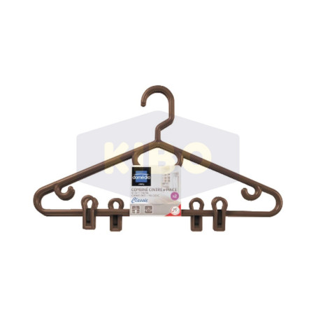 Combine 2 cintres avec pinces Classic taupe