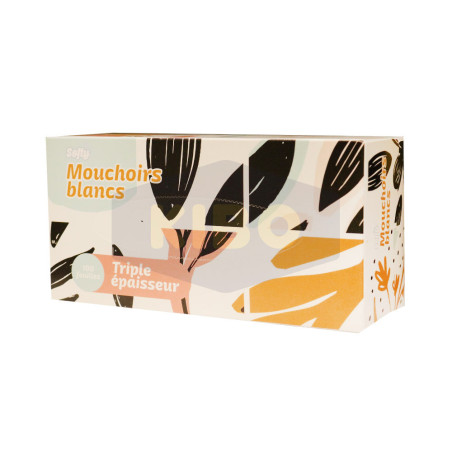 Mouchoirs blancs en boite jungle triple épaisseur x100