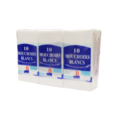 10 mouchoirs blancs x6 paquets