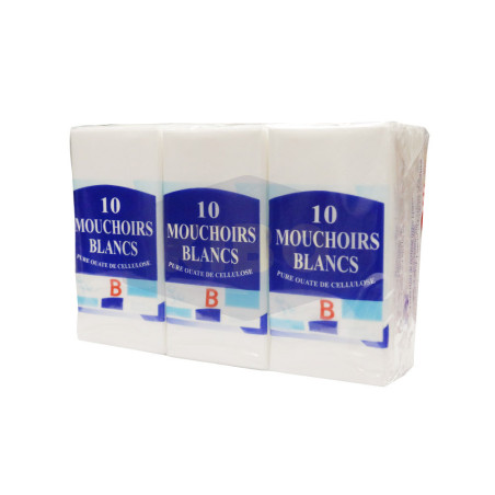 10 mouchoirs blancs x6 paquets
