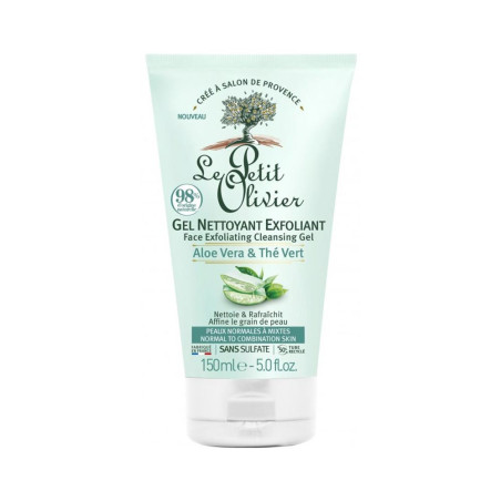 Gel nettoyant exfoliant aloe Véra et thé vert 150ml