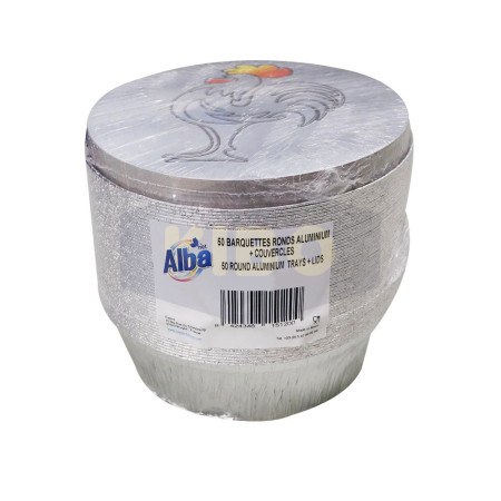 Barquettes en aluminium rondes 2600CC avec couvercle