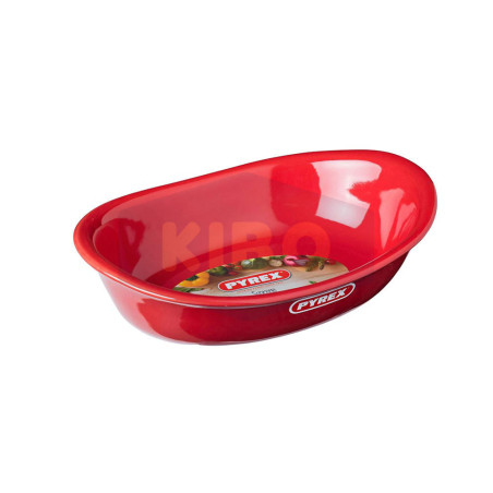 Plat à four ovale rouge en céramique Supreme 31x21cm