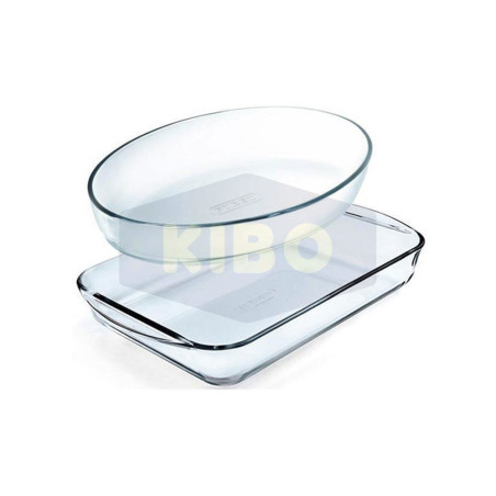 Set 2 plats à four Essentials - ovale 30x21cm /rectangulaire 35x23cm