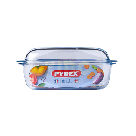 Cocotte en verre rectangulaire 4,5L