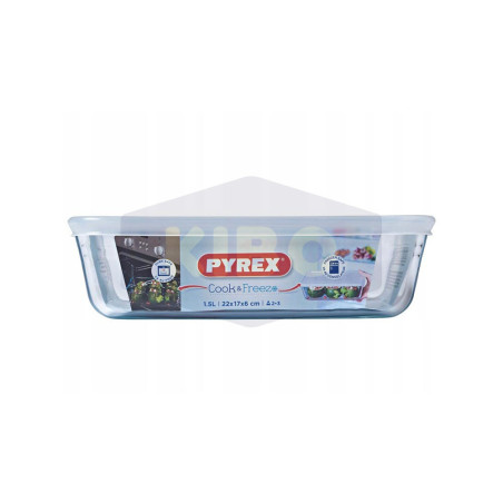 Plat rectangulaire en verre avec couvercle Cook & Freez 1,5L