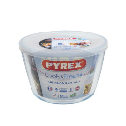 Plat rond en verre avec couvercle Cook & Freez 1