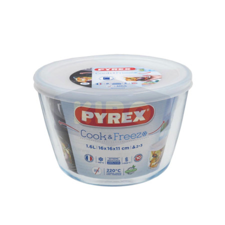 Plat rond en verre avec couvercle Cook & Freez 1