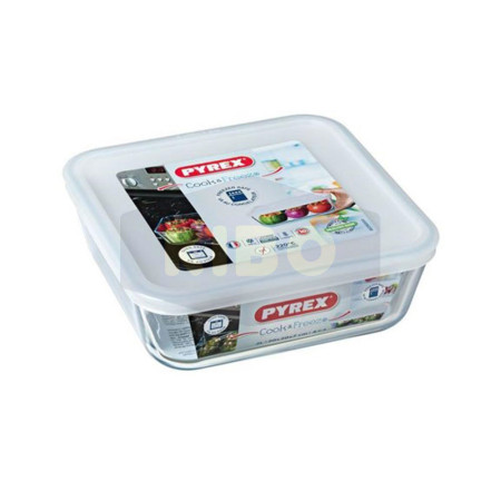 Plat carré en verre avec couvercle Cook & Freez 2L