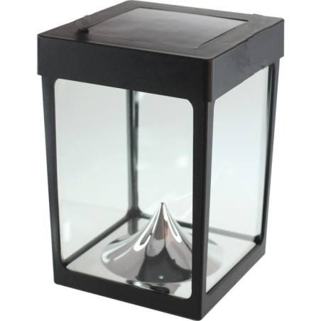 Mini photophore solaire pour table - Parois en verre - Noir
