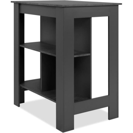Table de bar - ATLANTA - 4 personnes - 92 x 106 x 68 cm - Ardoise foncé / Anthracite