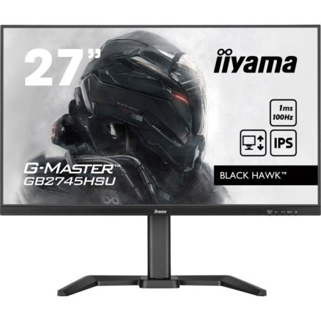 Écran PC IIYAMA GB2745HSU-B2 | 27 FHD IPS - Pied réglable en hauteur - 100Hz - 1ms - HDMI/DP/USB - Noir