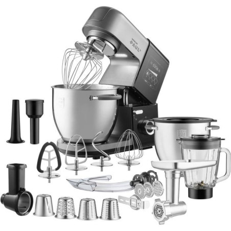 Robot pâtissier multifonction - SENCOR - STM 8970 PAUL 3 - 1800 W - Noir / Acier