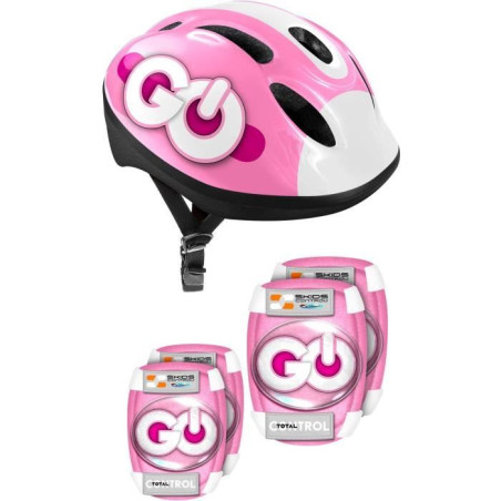 Protections roller - STAMP - SKIDS CONTROL - Casque / Coudieres / Genouilleres - Rose