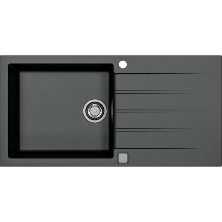 Evier a encastrer - Granit - Noir - 1 grand bac - 100 x 50 cm - CADIT - STRADOUR