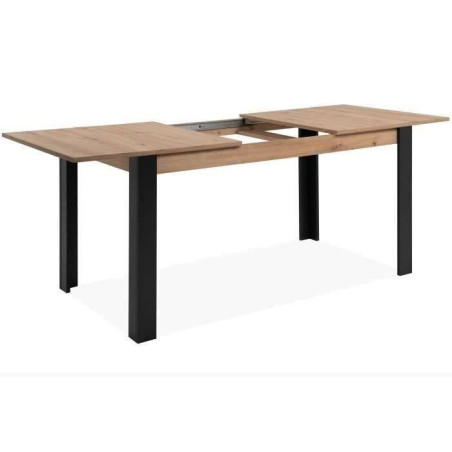 Table a manger extensible - 150-200 x 75 x 80 cm - chene noir - TOLOSA