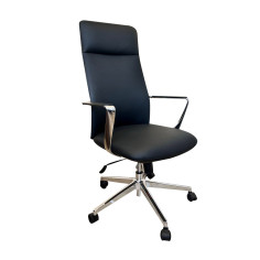 Fauteuil de direction noir en simili cuir