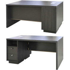table de bureau executif 1600x750x750h en bois teck purple/tissu grey