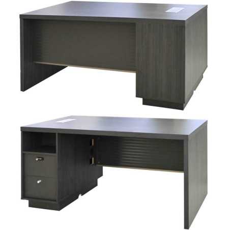 table de bureau executif 1600x750x750h en bois teck purple/tissu grey