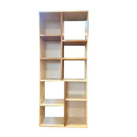 Étagère access 10 niches finition blanc et chêne 77,9x182,8x36 Zoma
