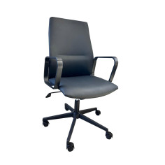 Chaise de bureau pivotante noir dos central