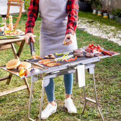 Barbecue au Charbon de Bois Pliable en Acier Inoxydable ExelQ InnovaGoods Barbecue au Charbon de Bois Pliable en Acier Inoxydable ExelQ InnovaGoods