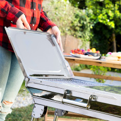 Barbecue au Charbon de Bois Pliable en Acier Inoxydable ExelQ InnovaGoods Barbecue au Charbon de Bois Pliable en Acier Inoxydable ExelQ InnovaGoods