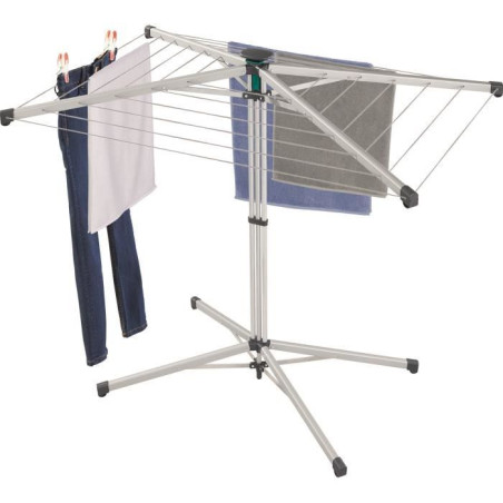 Leifheit Séchoir parapluie sur pied LinoPop-Up 140, étendoir a linge pratique, compact et léger, longueur d'étendage de 14 m