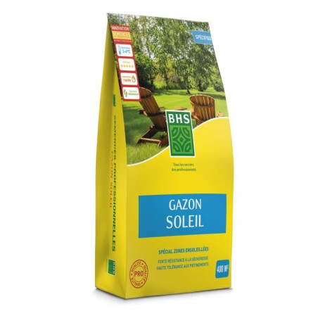 Gazon - BHS - Gazon Soleil 10kg | Résistant au climat méditerranéen et a la sécheresse
