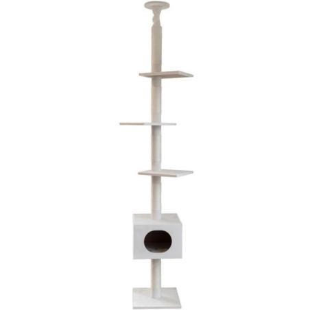 KERBL - Arbre a chat FERDI - 38 x 38 x 240&nbsp;a&nbsp;260&nbsp;cm - Blanc - Sisal