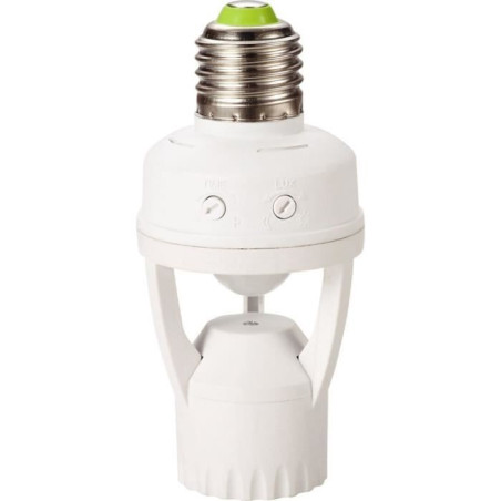 Douille E27 - GAO - Détecteur - 360°, durée ajustable, compatible LED/CFL