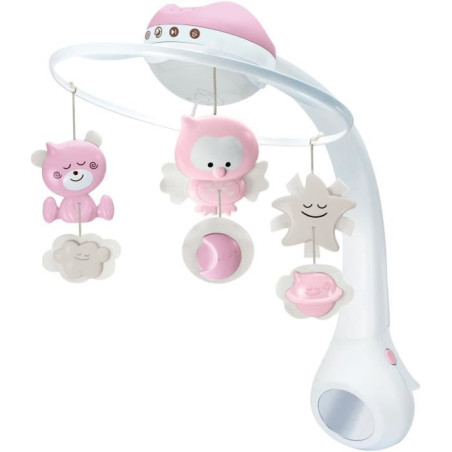 Mobile musical et projecteur - INFANTINO - Douce Nuit 3-en1 - Rose
