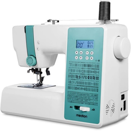 Machine a Coudre Numérique - MEDION - SD 36 - 38W - 270 Points - 700 tr/min - LED - Turquoise
