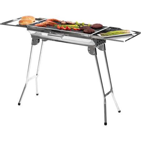 Barbecue au Charbon de Bois Pliable en Acier Inoxydable ExelQ InnovaGoods