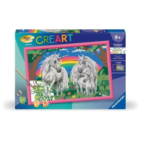CreArt Kids 31x21cm Au pays des licornes, Kit de peinture par numéros Numéro d'Art, Des 9 ans, 25849, Ravensburger