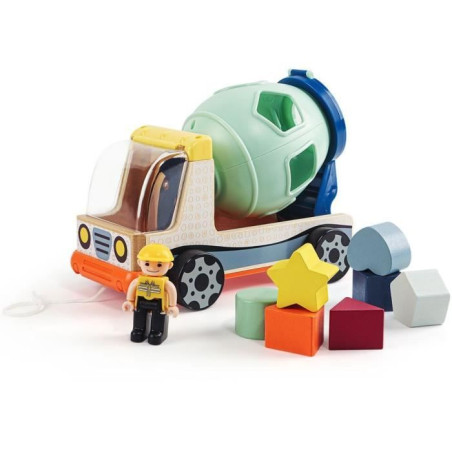 Véhicule de Chantier pour le Tri - TOP BRIGHT - Couleurs - Formes - Tambour de Bétonniere - 360 Degrés