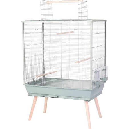Cage surélevée pour oiseau - Zolux - Néolife - Pour perruche, calopsitte, canari - 81 x 48 x 130 cm - Vert