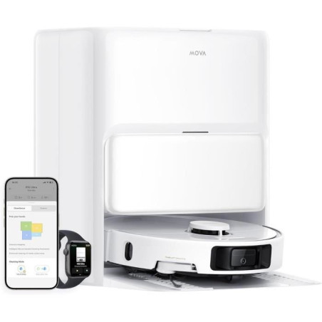 MOVA P50 Ultra - Robot Aspirateur Laveur avec Station - 19 000 Pa - Nettoyage des coins aux bords